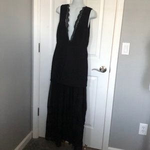 Nasty Gal Low V Black Dress